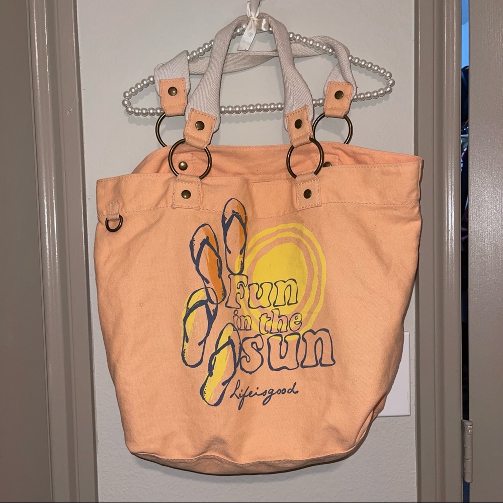 Life is Good large canvas bag
